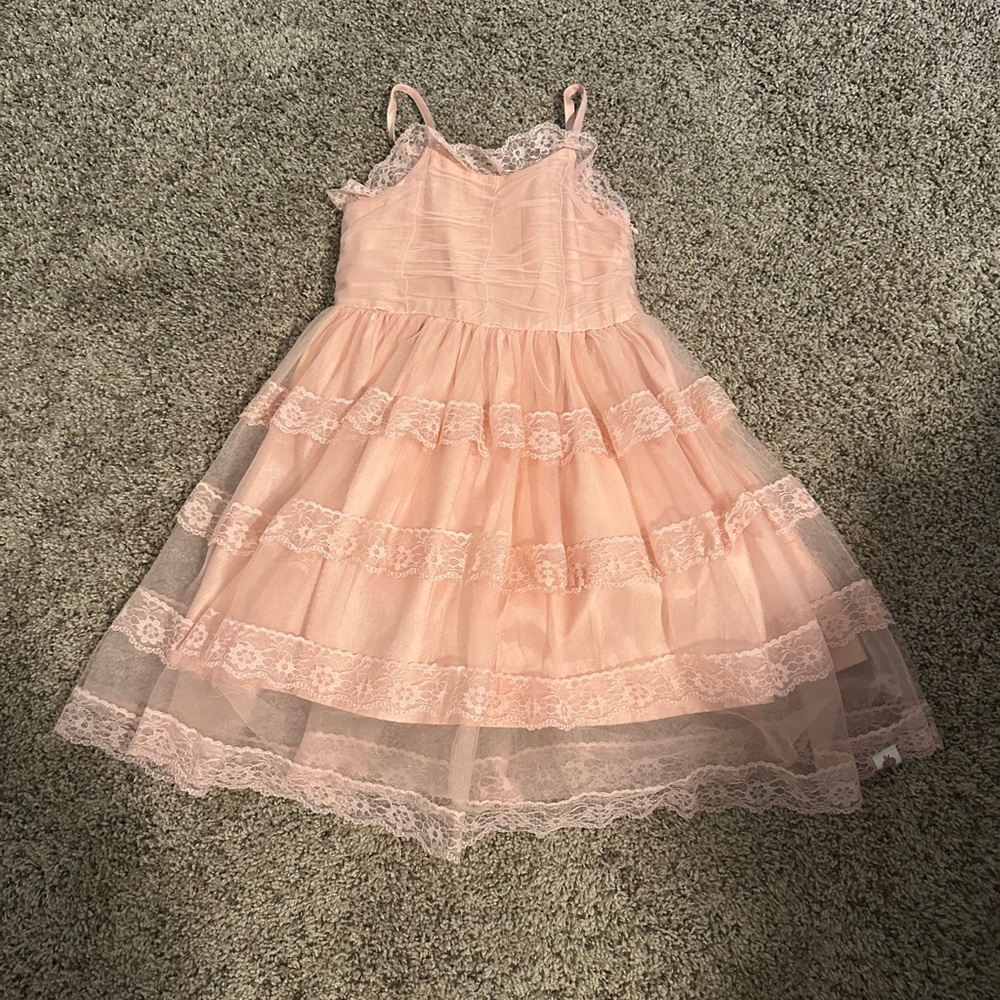 Cheeky Plum Pink Lace Tiered Dress